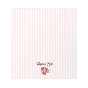 Bloc-note Préppie de la bande de peinture Rose personnalisée