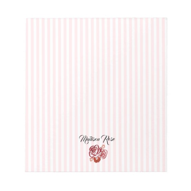 Bloc-note Préppie de la bande de peinture Rose personnalisée (Devant)