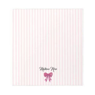 Bloc-note Préppy à bande rose de la boîte rose personnalisée