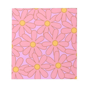 Bloc-note Preppy rose violet Floral simple Motif de fleurs