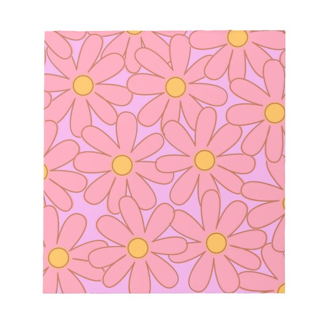 Bloc-note Preppy rose violet Floral simple Motif de fleurs (Devant)