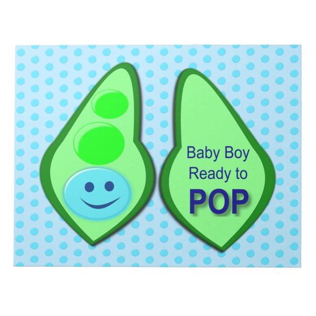 Bloc-note Prêt pour la pop Baby Boy Pea Blue (Devant)
