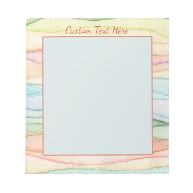 Bloc-note Pretty Pastel Rainbow Colors Personalized (Devant)
