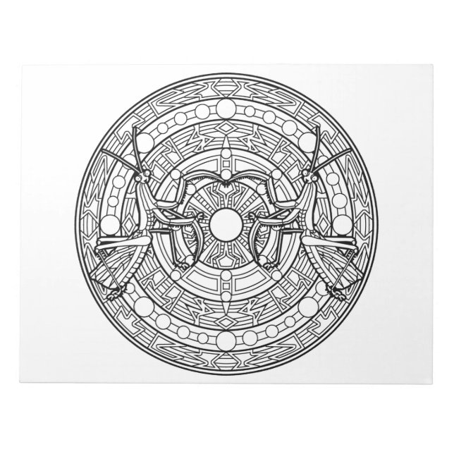 Bloc-note Prier Mantis Mandala Coloriage Livre Pad (Devant)