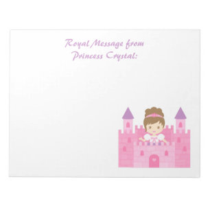 Bloc-note Princesse mignonne Girl dans le château rose