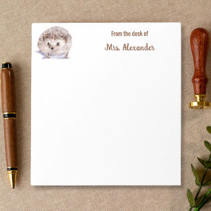 Bloc-note Professeur Cute Woodland Hérisson Du Bureau De