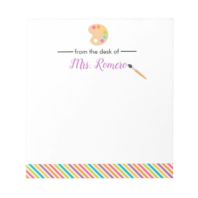 Bloc-note Professeur d'art Peinture Artiste Palette Papeteri (Devant)