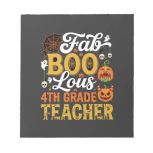 Bloc-note Professeur de 4e année Faboolous Halloween