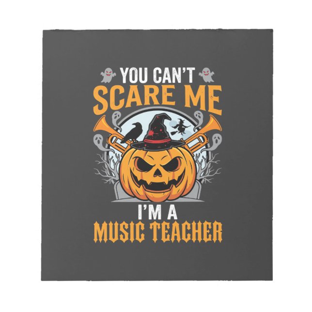 Bloc-note Professeur de Musique Halloween Citrouille Effraya (Devant)