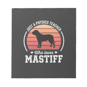 Bloc-note Professeur de physique Mastiff amateur de chiens