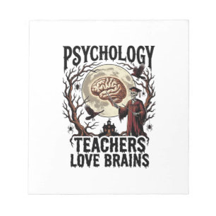 Bloc-note Professeur de psychologie Halloween Brain Lover Go