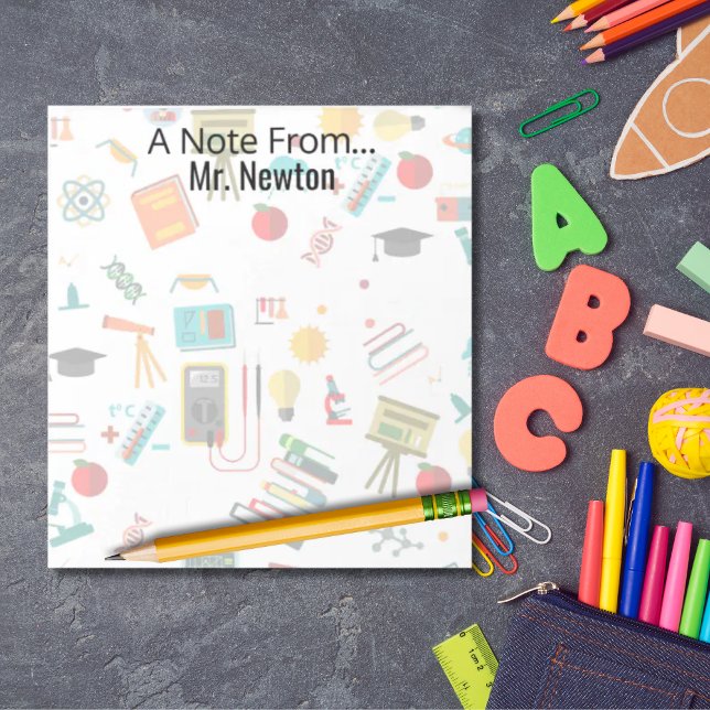 Bloc-note Professeur de sciences imprimés personnalisées liv (Unique all-over science teacher design)