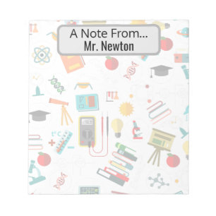 Bloc-note Professeur de sciences imprimés personnalisées liv