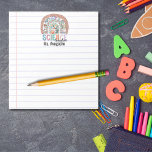 Bloc-note Professeur de sciences personnalisées Boho Rainbow<br><div class="desc">Professeur de sciences personnalisées Boho Rainbow Notepad Bloc-notes pour enseignants Super pour votre professeur de sciences préféré. Ce bloc-notes est de grande taille et entièrement personnalisable ! L'arc-en-ciel est fait de fournitures scientifiques avec un accent pomme. Le papier robuste et le design simpliste mais mignon est exactement ce dont chaque...</div>