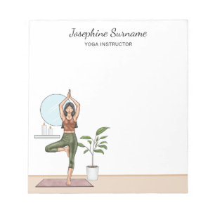 Bloc-note Professeur de yoga arbre pose exercice forme femme