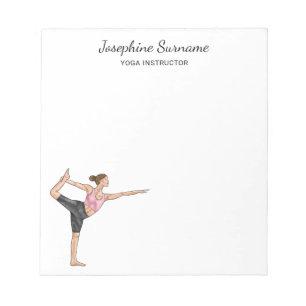 Bloc-note Professeur de Yoga Danseuse Pose Nom Personnalisé
