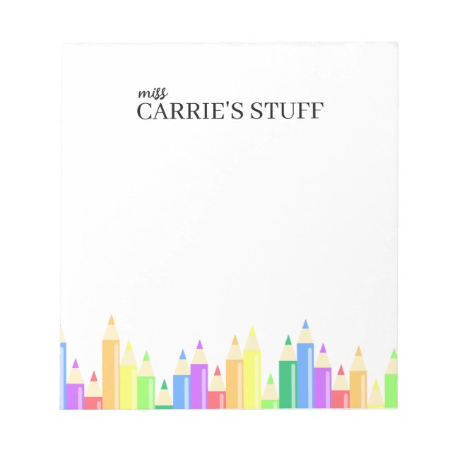 Bloc-note Professeur mignon et personnalisé (Devant)