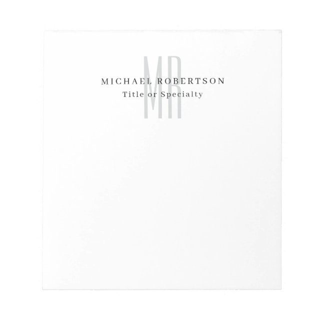 Bloc-note Professional Classical Monogram Minimalist Plain (Devant)