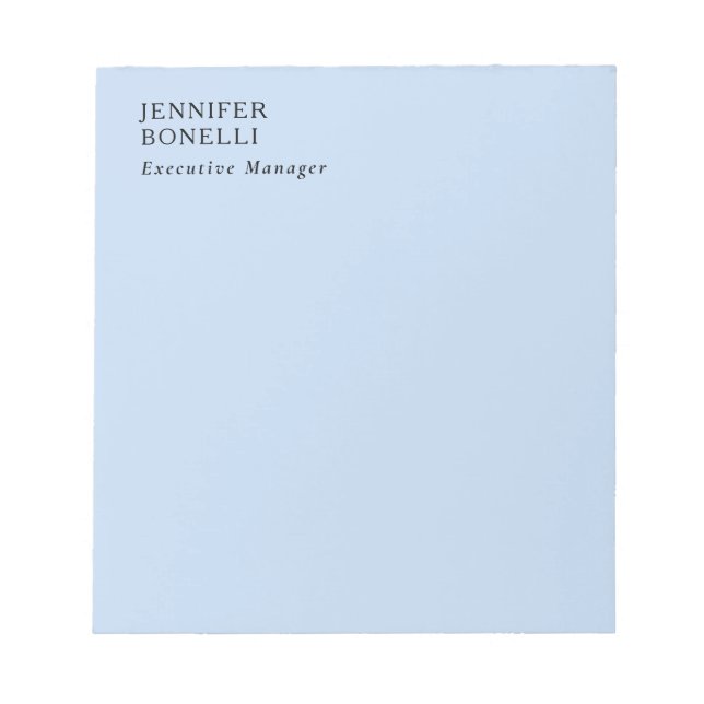 Bloc-note Professional minimalist modern trendy pale blue (Devant)