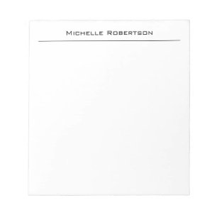 Bloc-note Professional Minimalist Plain Simple Modern Name