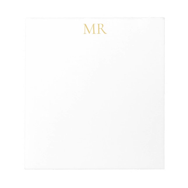 Bloc-note Professional Monogram Minimalist Plain Name (Devant)