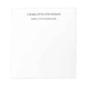 Bloc-note Professionnel Branché Blanc Simple Minimaliste