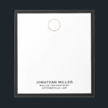 Bloc-note Professionnel Logo Black Frame Law Firme<br><div class="desc">Améliorez votre expérience de prise de notes grâce à ce Bloc-notes pour avocats personnalisable. Conçu spécialement pour les avocats, ce bloc-notes respire le professionnalisme et le style. Doté d'un logo or frappant et d'un cadre noir élégant, ce bloc-notes personnalisable ajoute une touche d'élégance à votre travail quotidien. Personnalisez le bloc-notes...</div>