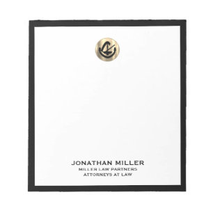 Bloc-note Professionnel Logo Black Frame Law Firme