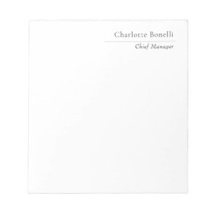 Bloc-note Professionnel Moderne Minimaliste Noir & Blanc