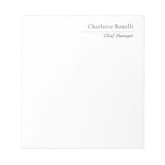 Bloc-note Professionnel Moderne Minimaliste Noir & Blanc