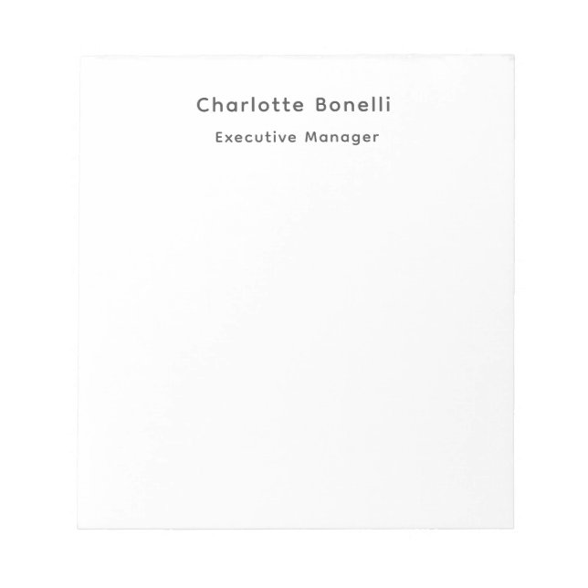 Bloc-note Professionnel moderne minimaliste Plain (Devant)