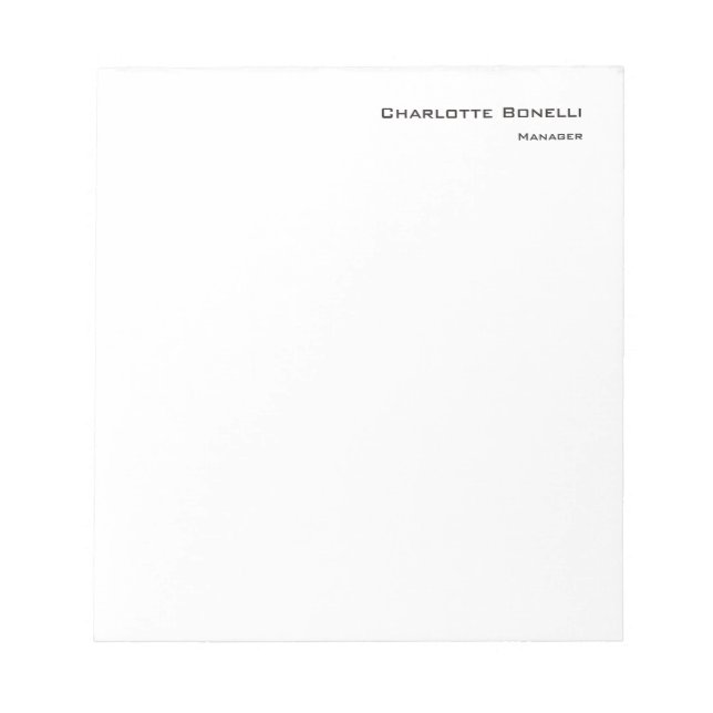 Bloc-note Professionnel Moderne Minimaliste Simple (Devant)