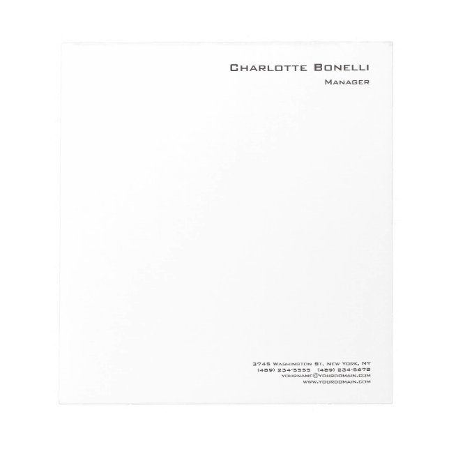 Bloc-note Professionnel Moderne Minimaliste Simple (Devant)