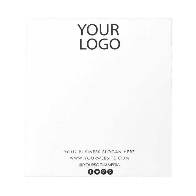 Bloc-note Professionnel Personnalisé Logo Entreprise Blanc (Devant)