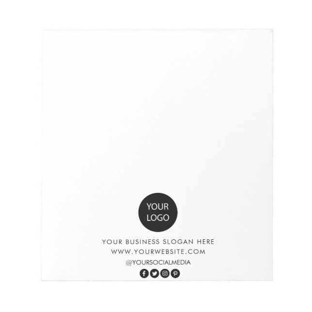 Bloc-note Professionnel Personnalisé Logo Entreprise Blanc (Devant)
