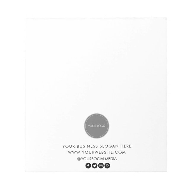 Bloc-note Professionnel Personnalisé Logo Entreprise Blanc (Devant)