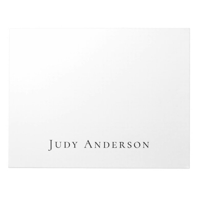 Bloc-note Professionnel Simple Moderne Élégant Votre Nom (Devant)