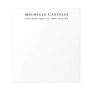 Bloc-note Professionnel Unique Classique Simple Noir & Blanc