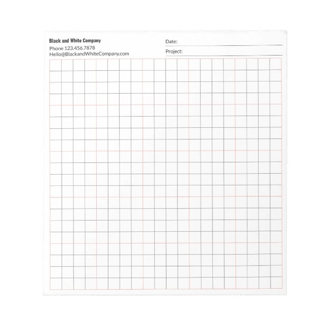 Bloc-note Projet de bâtiment commercial Date Grille 4x4 Grap (Devant)
