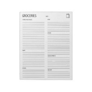 Bloc-note Propre + Liste simple d'épicerie