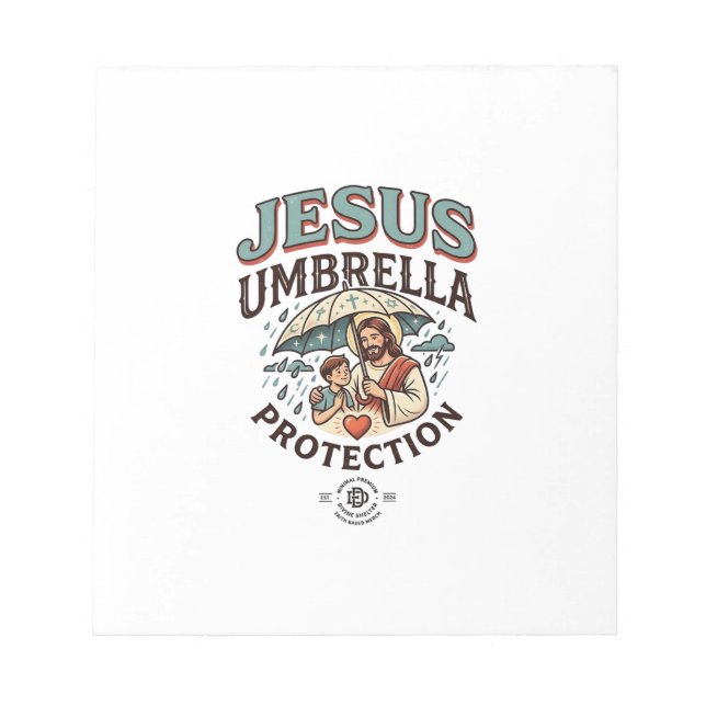Bloc-note Protection de parapluie de Jésus Protection de par (Devant)