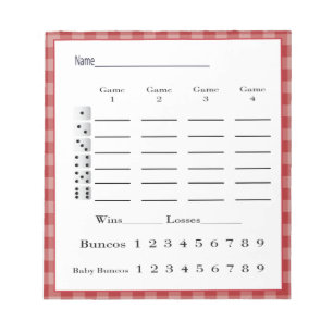 Bloc-note protection de score de bunco - pays occidental de