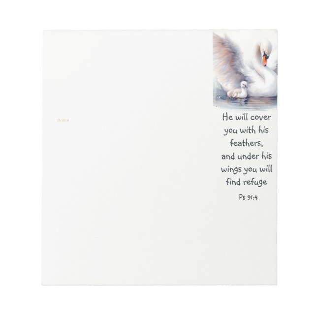 Bloc-note Psaume 91:4 Ailes Protection de Dieu Bible Écritur (Devant)