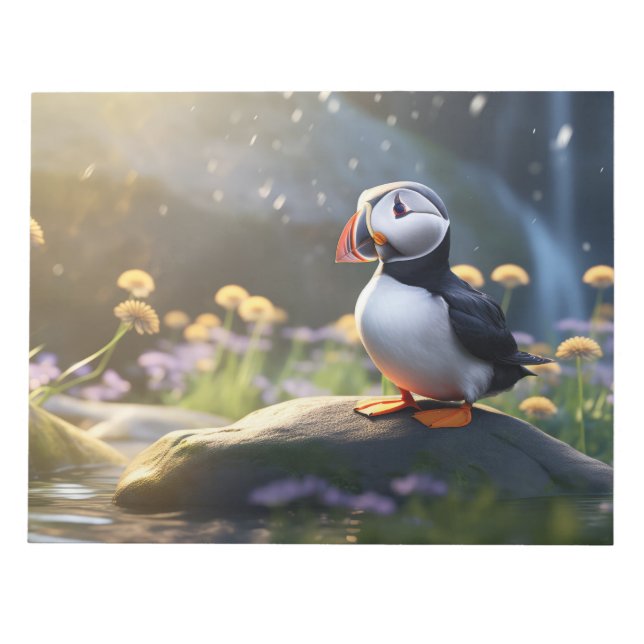 Bloc-note Puffin Oiseau sauvage Animal paisible (Devant)