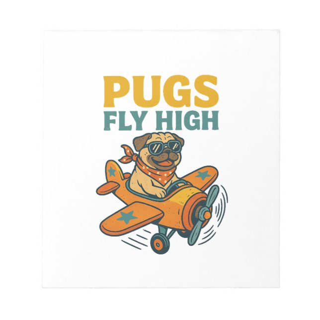 Bloc-note Pugs Fly High (Devant)