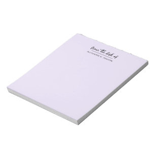 Bloc-note Purple Clair Du Bureau Du Nom De Script Simple