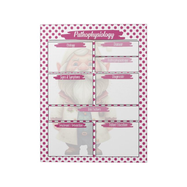 Bloc-note Purple Dr Gnome Nursing - Pathophysiologie Temp (Tourné)