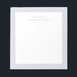 Bloc-note Purple en vichy doux enfants simples personnalisés<br><div class="desc">Avec son cadre mignon en vichy violet lilas, ce bloc-notes est la façon idéale d'envoyer une note personnalisée douce. Le texte dit "une petite note de" et comprend de la place pour un nom, mais il peut être modifié pour dire tout ce que vous voulez. Fait une grande farce de...</div>