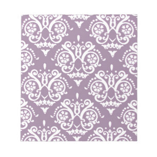 Bloc-note Purple et blanc Elegant Damask