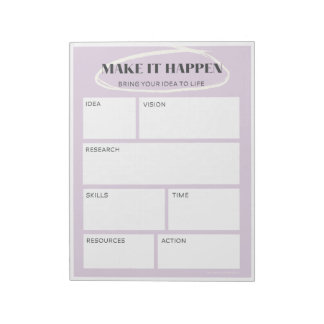 Bloc-note Purple Faites-le arriver Idée Carte | Planificateu